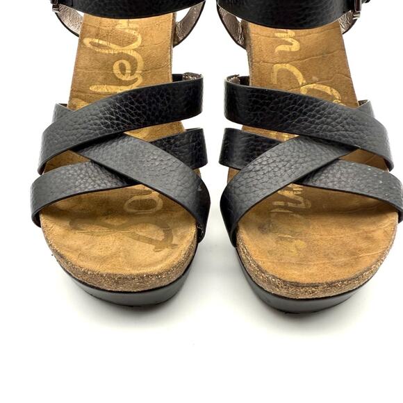 Sam Edelman Black Leather Nelson Wedge 8.5 - Picture 5 of 16